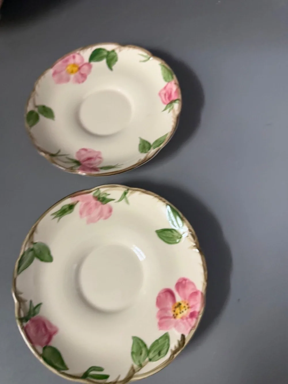 Vintage Franciscan Desert Rose Set of 2 Tea Cups with Saucers